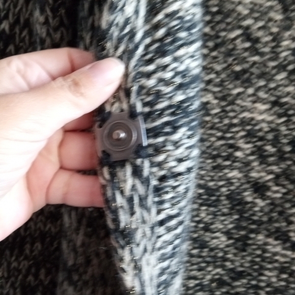 Roberto Collina  Black/White Merino Wool & Baby Camel Knit Midi Cardigan s Large - Picture 11 of 12